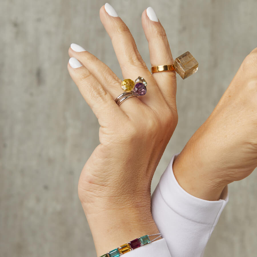 Anel Mundo em ouro 18k