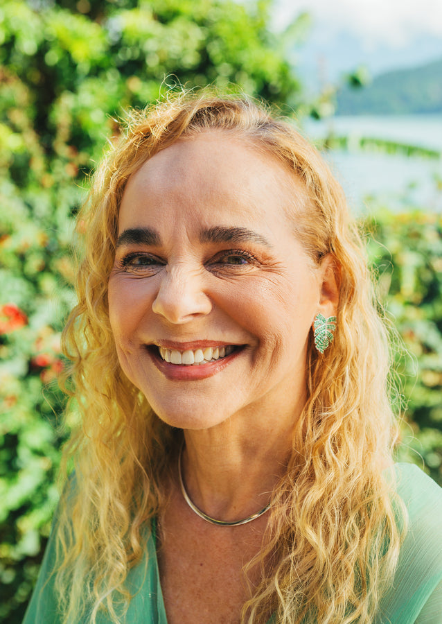 Brinco Costela de Adão com Tsavoritas em ouro branco 18k