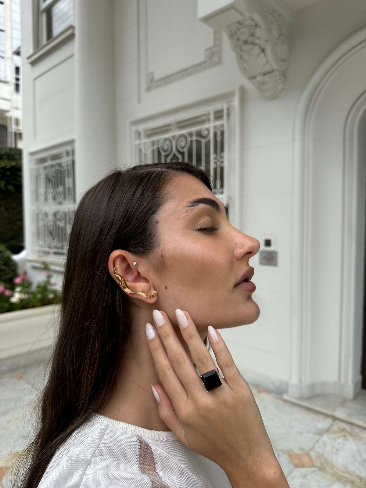 Brinco Duna Longo em ouro 18k